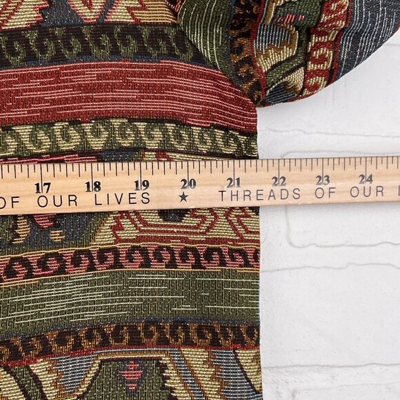 Ascente Sport Blazer Women Medium Red Green Tapestry‎ Aztec Southwestern USA VTG - Picture 9 of 13